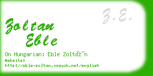 zoltan eble business card